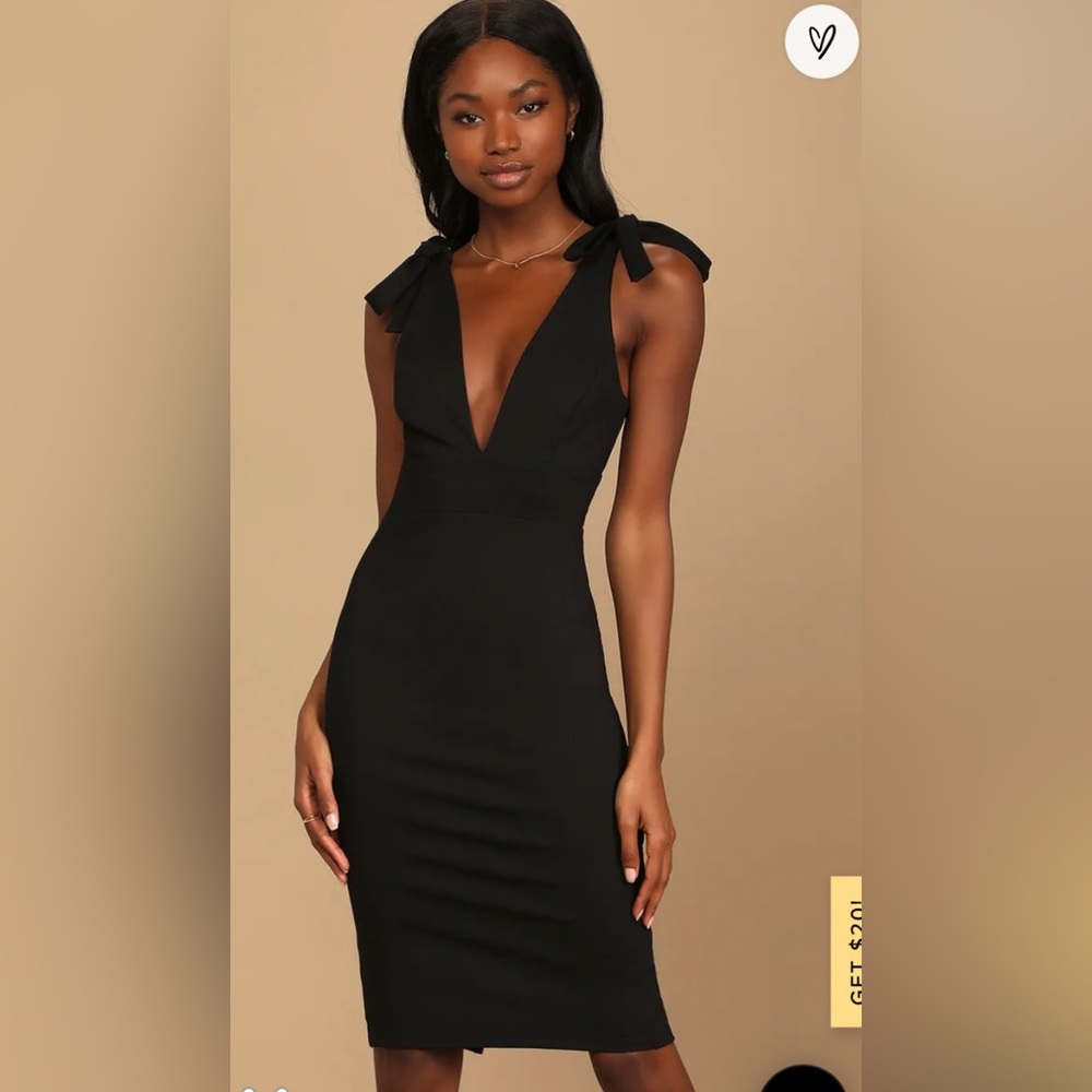 Lulu’s Black Bodycon Midi Dress